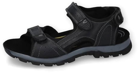 camel active Herren Sandalen aus perforiertem Leder Schwarz, menswear-44