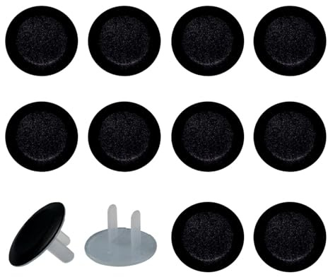 12 Pack Pure Black Outlet Covers Baby Proofing Child Proof Plug Covers for Electrical Outlets Easy Install Outlet Plug Covers
