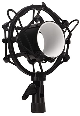 Matybobe Micrófono Shock Mount Clip de Suspensión sin Vibración Accesorios de Guitarra Negro para Grabación de Estudio