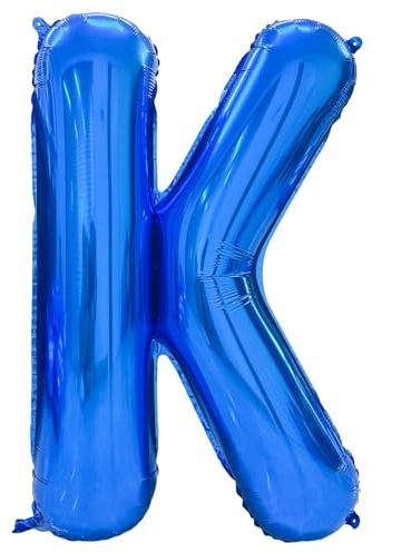 Palloncino alfabetico blu Grande in mylar con elio, palloncini a lettere blu da 40 pollici, palloncini alfabetici per lettera K, per compleanno, doccia nuziale, decorazioni per anniversari (Lettera K)