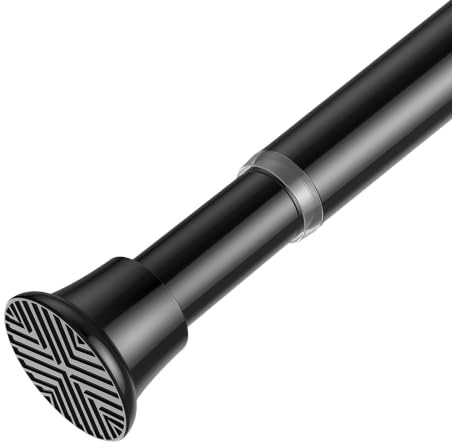 FVONZN Teleskopstange zum Klemmen 39-96cm-1 Stück (Schwarz) | Rutschfeste & rostfreie Klemmstange für Gardinen, Türrahmen, Schrank – ausziehbar, werkzeugfrei, ohne Bohren.