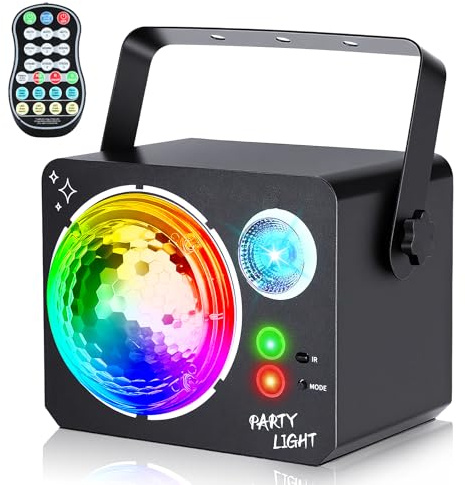 4-in-1 Luces Discoteca, DJ RGBW Discoteca, Sonido Activado Luces De Fiesta, Musik Sonido Activado, Luz Estroboscópica con Control Remoto para Fiesta Party Boda Escenario