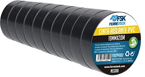 ferrestock fsktpv002 Insulation Tape Black 19 mm x 20 m, (10 unit)