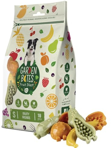 Duvo+ Friandises à macher 18pcs couleurs mélangées pour chien snacks végétariens sans gluten soin dentaire haleine fraîche