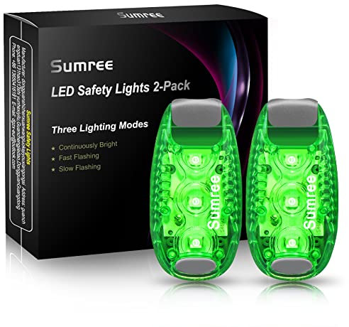 Sumree LED Blinklicht Schulranzen Sicherheitslicht 2er Set, Clip Sicherheit Licht Kinderwagen Licht Lauflicht Haustier Licht für Kinder Rucksack, Hunde Leuchtanhänger, Katzen, Jogger, Kinderwagen