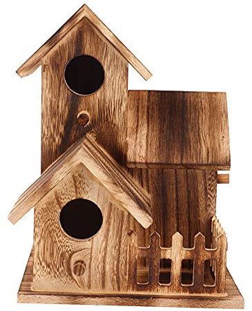 Tyenaza Wooden Birdhouse, Bird Nesting Box, Small Bird House, Birdhouse Animals Pet Supplies Decoration Fit for Outdoor Garden Tree Forests Balcony
