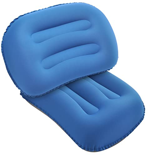 SUTAFOR 2X Cuscini Gonfiabili da Campeggio Ultraleggero Cuscino da Spiaggia Pieghevole e Portatile Cuscini per Viaggio, Escursioni 46x30 cm Blu