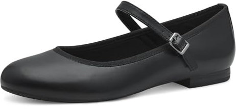 MARCO TOZZI Damen Ballerinas mit Riemchen Vegan, Schwarz (Black Nappa), 36 EU