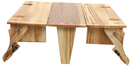 BESPORTBLE Faltbarer Picknicktisch Aus Holz Tragbarer Outdoor-Tisch Mit Aufbewahrungskorb Für Picknicks Camping Und Freizeitaktivitäten Leicht Stabil Und Einfach Zu Transportieren