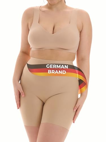 TONEST Shapewear - Intimo Snellente - Taglie Forti - Pantaloncini Modellanti - Vita Alta o Media - Shorts Contenitivi Donna - Mutande Pancia Piatta - Senza Cuciture - 1200-MS-FC-Curvy (42, Beige)