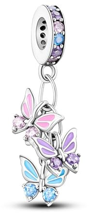 TINSLO Bead Charm Ciondolo Argento Sterling 925 con Cubic Zirconia Pendenti per Pandora Braccialetti, Compatibile con Braccialetti e Collane europei