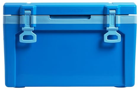 Stanley Adventure Outdoor Cooler 50 qt | Heavy Duty Outdoor Camping Cooler with Easy Carry Side Handles | 6 Days Cooling Ice Chest for 82 Cans | Flat Top Doubles as Seat | BPA-Free | Azure