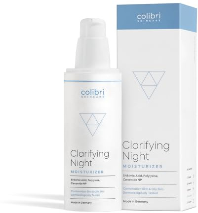 colibri skincare Clarifying Night Moisturizer 80ml - Nachtcreme Gesicht gegen unreine Haut, Moisturizer und Feuchtigkeitscreme Gesicht für unreine Haut