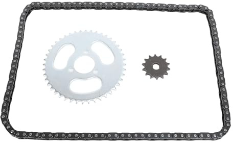 Kit de Piñón de Cadena T8F, Piñón Delantero de Acero 14T, Piñón Trasero de 3 Orificios 44T, Juego de Cadena de 120 Eslabones para Mini Motocicletas