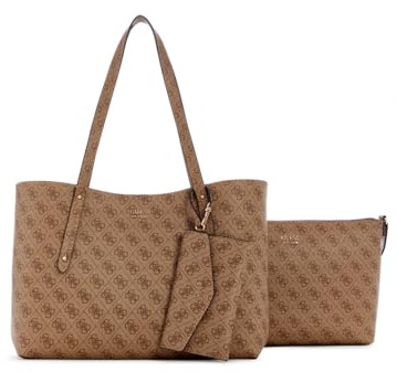 GUESS Brenton Tote Latte Logo