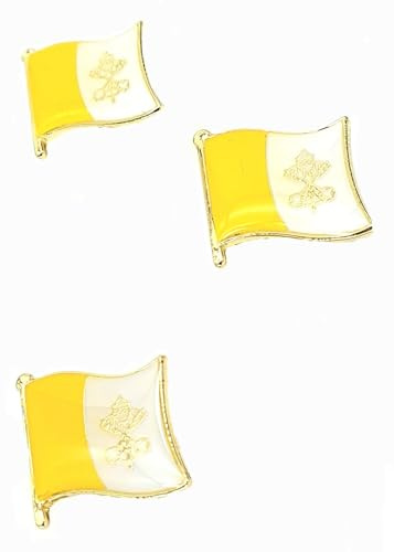 Vatikanstaten metallemalj EU Europa europeisk landsflagga pin emblem 3-pack