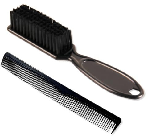 Confezione da 2 pezzi nero spazzola capelli setole cinghiale, 1 spazzola e pettine, spazzola morbida in setola naturale per lo styling di capelli e barba