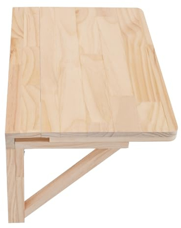 Väggfällbart bord, väggmonterat fällbord av furu, vikbart och utrymmesbesparande, för balkong, kontor, badrum, husvagn, lager, garage, vardagsrum, arbetsrum, sovrum, kök, tvättstuga (60 x 40 cm)