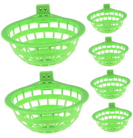 ifundom Lot De 6 Bols Nid De Pigeon en Plastique Vert, Grands Bols D'incubation pour Pigeons, Nids Sécurisés pour Cages, Accessoires D'élevage pour Oiseaux Adultes Et Jeunes