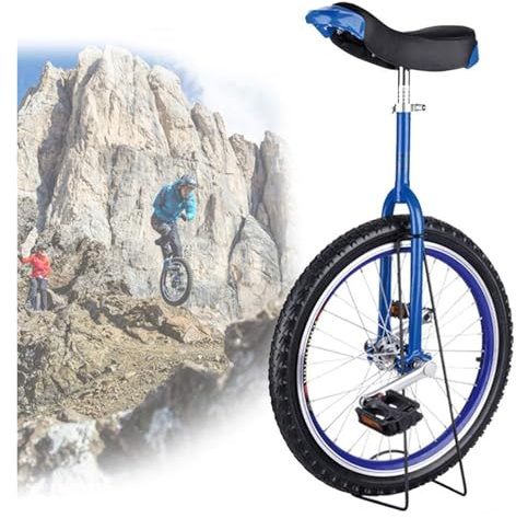 SFQEVHRZ Monociclo, Bici da Equilibrio con Ruote Antiscivolo 24/20/18/16 Pollici, Pneumatici Montagna, for Esercizi di autobilanciamento(Blue,18inches)