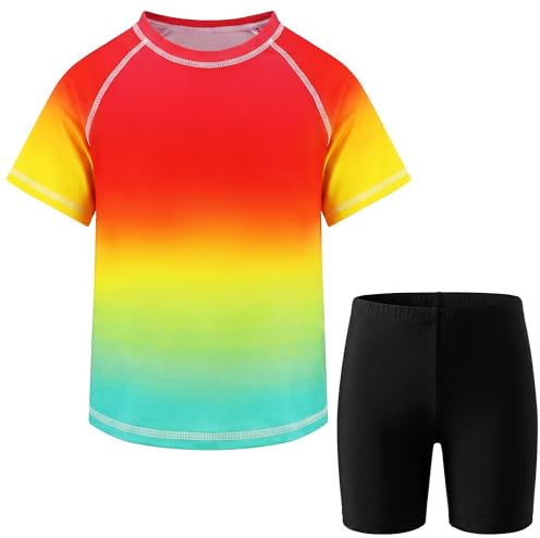 Tokeya Costume da Bagno Ragazzi 2 Pezzi Asciugatura Rapida 4-5 Anni, Rosso
