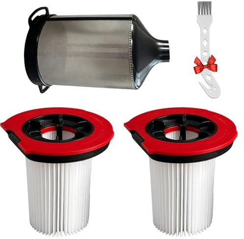 Odashen 12050162 dammsugarfilter ersättning kompatibel med Bosch Unlimited 9/Unlimited 10 trådlös dammsugare BBS1041 BKS1051GQC delar, 2 filter, 1 metallnätskärm, 1 borste