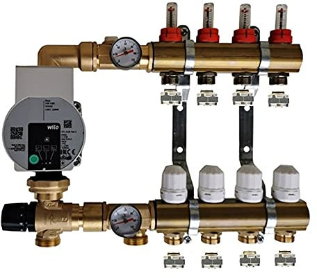 WILO Festwertregelset für Fußbodenheizung aus Heizkreisverteiler 2-12-fach (5 Kreise)