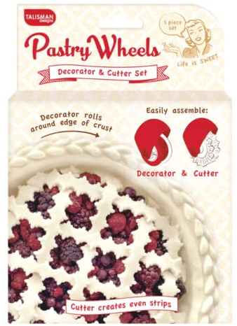 Talisman Designs Pastry Wheel Decorator & Cutter Set | Dishwasher Safe & Food Safe | Pie Crust Cutters | Kitchen Baking Cutters | Pie Decorator | Dough Cutter