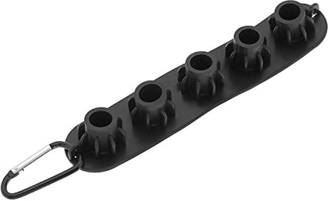 ECSiNG Pressure Washer Nozzle Holder for Holding 5 Nozzles with Standard 1/4 Quick Connect Plug Rubber Nozzle Tip Storage Support with Metal Clip Black