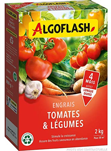 ALGOFLASH Engrais Longue Durée pour Tomates et Légumes, Jusqu'à 30m², 2 kg, POTA2N
