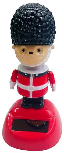 Figura solare a testa oscillante per auto, divertente soldato, decorazione per cruscotto, giocattolo da danza solare, giocattolo per auto, giocattolo Hula-Girl Solar Wackel, ideale per davanzale della