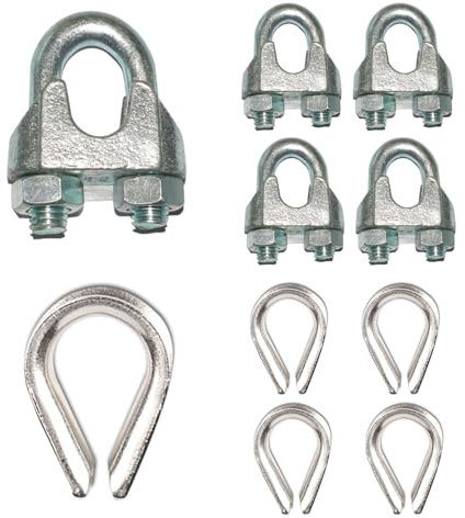 5 mm Edelstahl Seilklemme, Drahtseilklemmen, Stahlseilklemmen, U Bolzen Klemme für Stahlkabel, Drahtseilklemme M5, Seilklemme Edelstahl