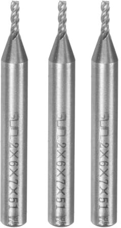 QUARKZMAN 3pz 2mm x 6mm 4 Scanalature HSS-AL Fresa a Candele Gambo Dritto Fresatura Taglierina Strumento