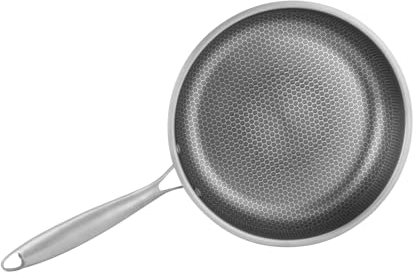SuhoFutus Ø28cm Bratpfanne, Antihaft Beschichtete Pfanne, Bratpfanne Induktion Geeignet für Gasherde, Induktionsherde, Ceranherde usw, Edelstahl Wabenstruktur, 28 * 5.7 cm