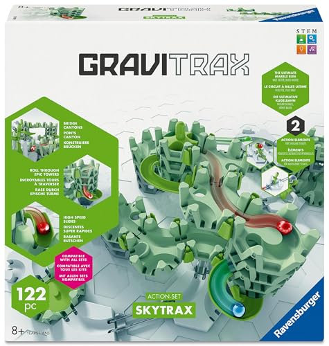 Ravensburger GraviTrax Action-Set Skytrax Innovative Kugelbahn neuen Funktionen Murmelbahn & Konstruktionsspielzeug ab 8 Jahren, kombinierbar mit Allen GraviTrax Produkten