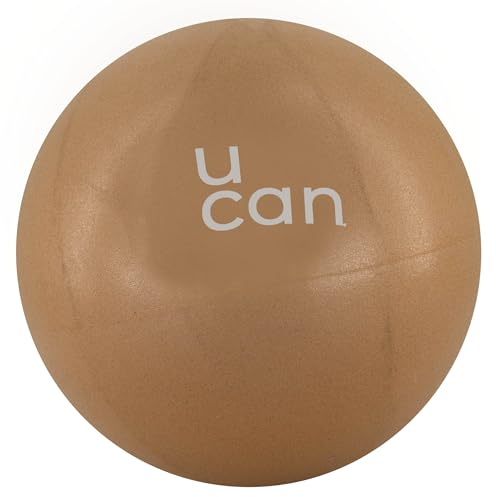 U can - Pelota de Pilates Pequeña 25 cm | Antideslizante y Resistente | Ideal para Yoga, Barre, Rehabilitación y Ejercicio en Casa | PVC Seguro y Fácil de Inflar (Avellana)