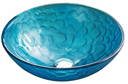 KOMFGT Bathroom Sink Bathroom Vessel Sink Tempered Glass Washbasin Bathroom Round Countertop Washbasin Bathroom Vanity Sink Bathroom Vessel Sinks (Sink Only One Size)
