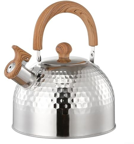 Bouilloire de camping en acier inoxydable avec sifflet Choisissez entre 2 L, 3 L, 4 L pour une préparation sûre et facile des boissons (4000 ml)