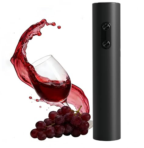 PEIPU Electric Wine Opener, Battery Operated, One-Button Operation for Effortless Cork Removal, for Wine Lovers, Party & Home (Photo Black)