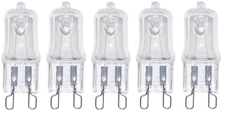 5-delars G9 ugnslampa halogenlampa, värmetålig 300°C, dimbar, ersättning för ugnsugn, mikrovågsugn (230V-60W/klar)