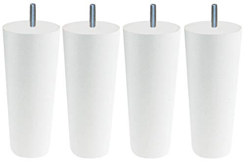 MARGOT 3700527823614 Cottage Conique Lot de 4 Pieds de lit Bois Blanc Hauteur 17 cm