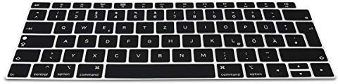 kwmobile Silikon Tastaturschutz für Apple MacBook Air 13 Retina (ab Ende 2018) A1932, A2179 - QWERTZ Keyboard Cover Abdeckung - Schwarz Transparent