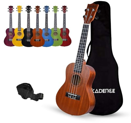 Kadence UKTWC Concert 23 Acoustic Ukulele | Sapele Wood | Comes with Bag | Includes Learning Course | Brown