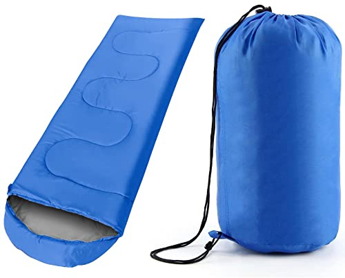 True Face Lightweight Camping Sleeping Bag Portable Rectangular Sleep Bag for Outdoor, Hiking, Travel & Backpacking Royal Blue