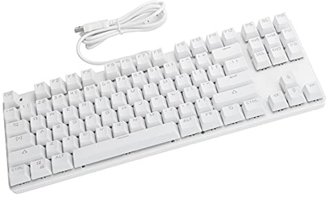 Mekaniskt Tangentbord, Kabelansluten USB 2.0 87 Tangenter Bakgrundsbelysning Speltangentbord Hållbar Användning Bekvämt Mekaniskt Tangentbord med Lång Livslängd för Kontor