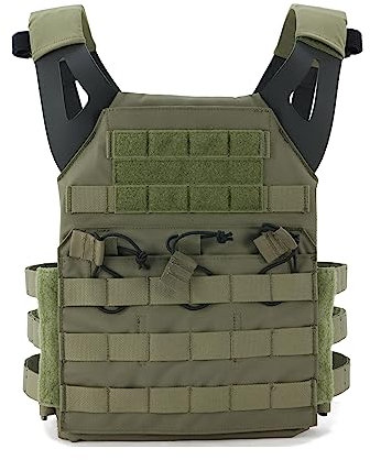 ACEXIER Taktische Weste JPC Plattenträger Paintball Körperpanzerung MOLLE Airsoft Ausrüstung Militär Taktische Ausrüstung (Green)