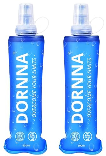 DORNNA® Gourde Souple Sans BPA 2PCS - Flasque Running, Soft Flask, Bouteille d'eau pour Sport Utilisation Hydratation en Extérieur. (500 ML - 2 pcs)