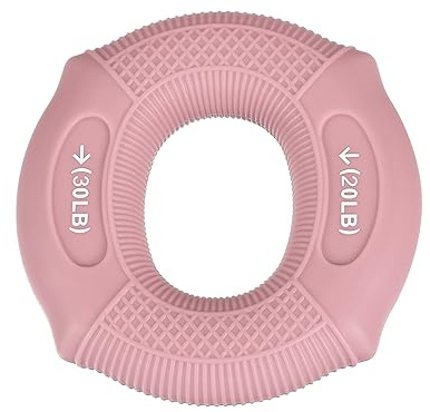 QUARKZMAN Mano Agarre Fortalecedor, 3.07 20-30lbs Silicona Anillos Dedos Antebrazos Ejercicio Agarre Entrenador para Rock Escalada Atletas Entrenamiento, Rosa
