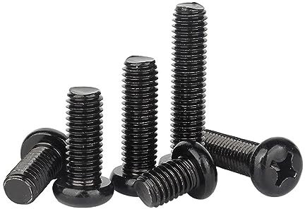 Cabeza de armazón empotrada en cruz Perno de tornillo de cabeza redonda plana grande M2 ​​M2.5 M3 M4 M5 M6 M8 Acero inoxidable 304 negro (Size : M4X20 (50pcs))