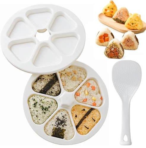 6-in-1 Onigiri Form Reisball Wiederverwendbar Dreieckige Onigiri Form Maker Silikon original Onigiri Form geeignet für Familienrestaurants, Camping, Mittagessen für Kinder